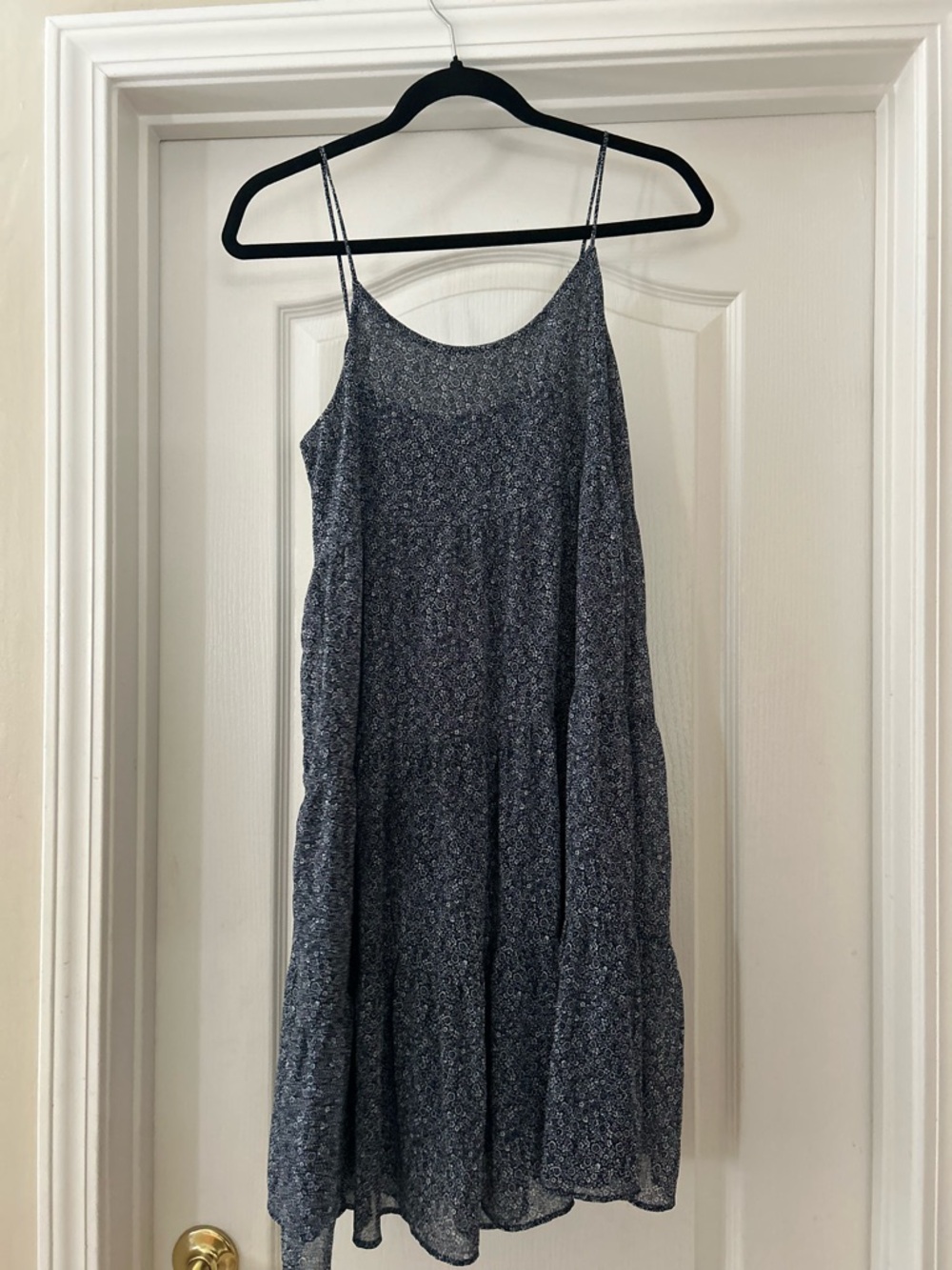 Uniqlo Navy and White Floral Strap Dress